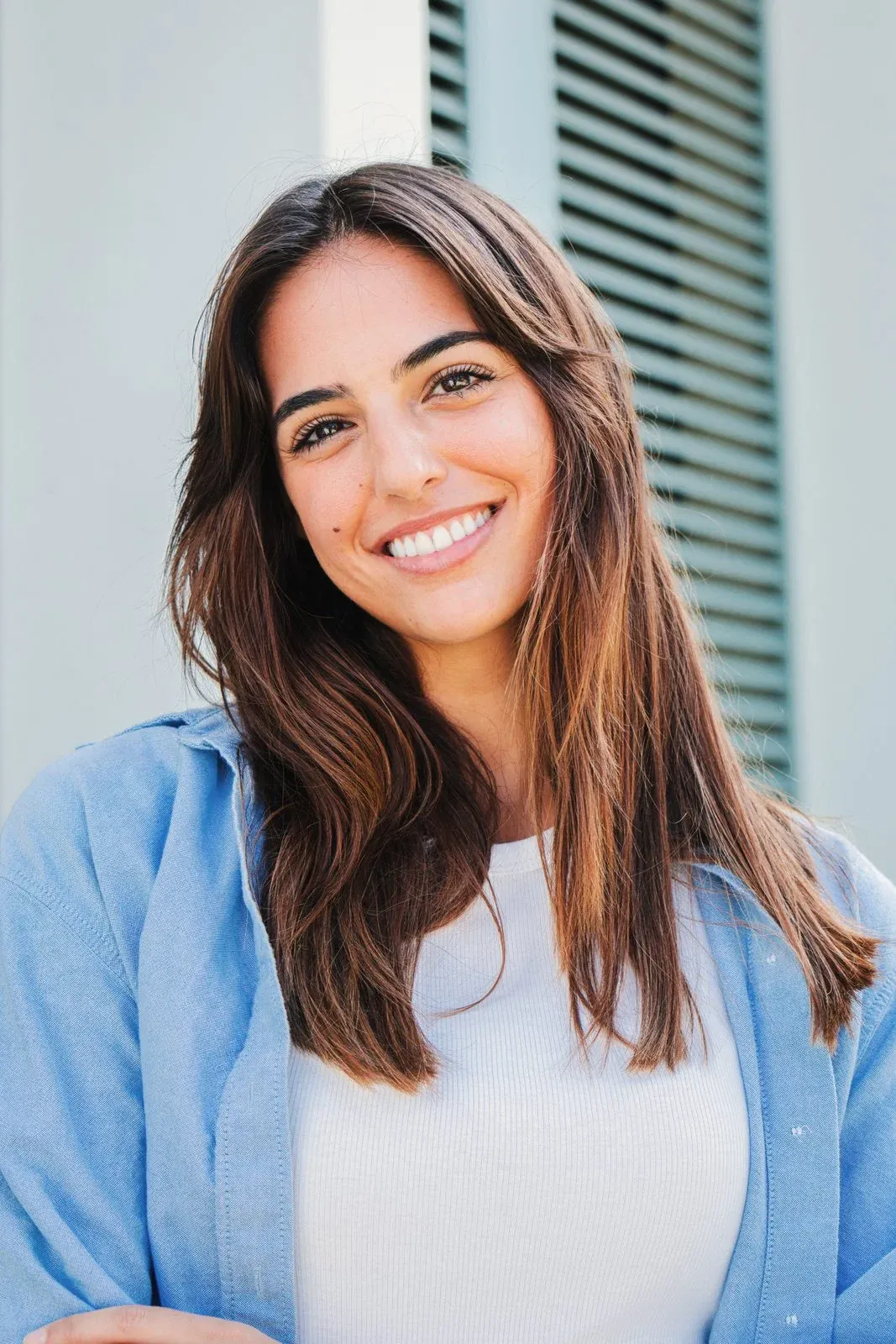 Patient smiling after teeth whitening